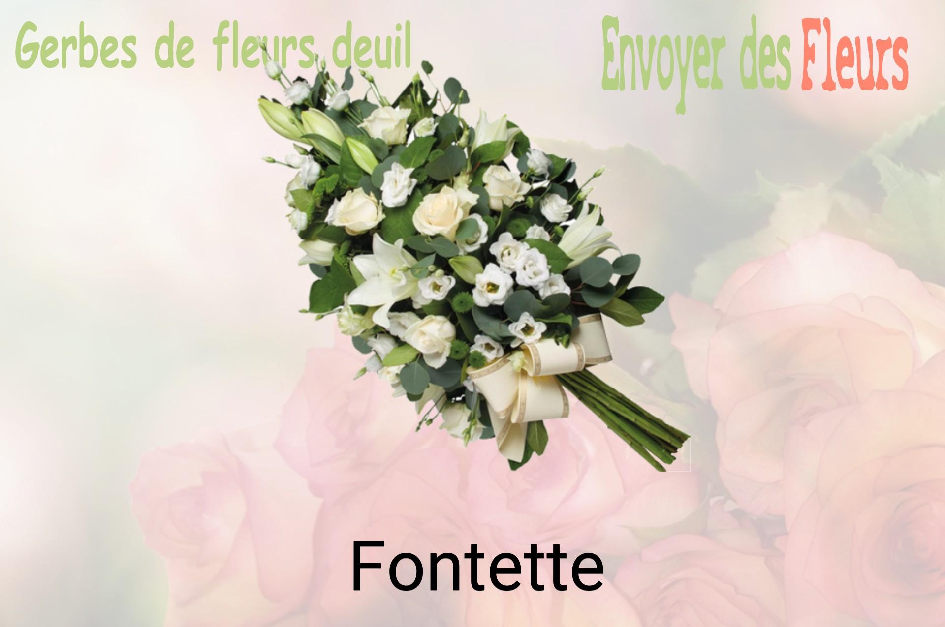 Gerbe de fleurs de deuil livrée à Fontette